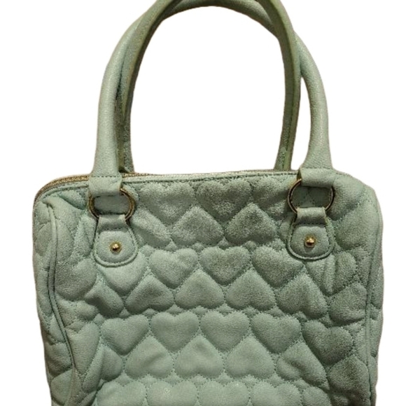 Betsey Johnson Mint Green Quilted Handbag with Gold Bow Clutches & Wristlets - Picture 2 of 15